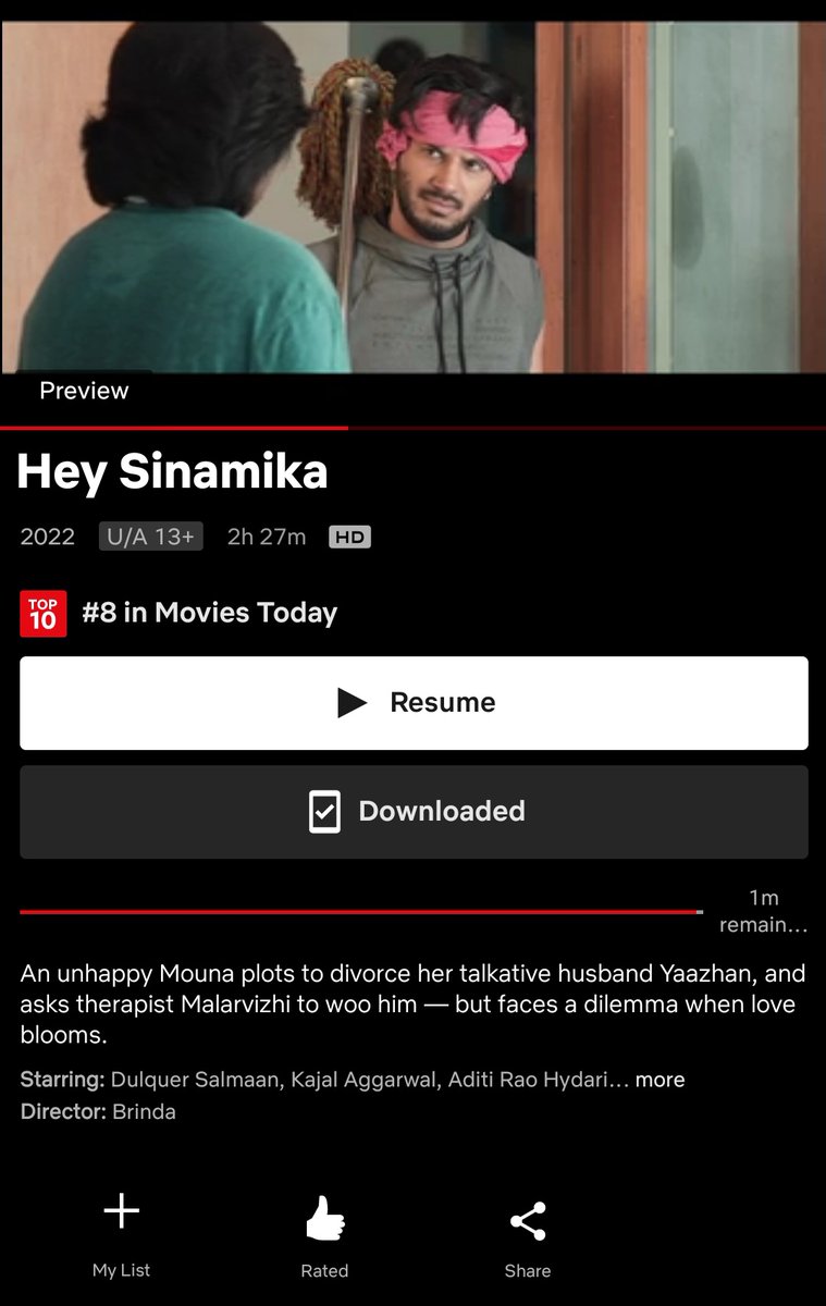 giri001_'s tweet photo. @BrindhaGopal1 @dulQuer @aditiraohydari @MsKajalAggarwal. I love @ungalKBhagyaraj movies. I watched the movie #HeySinamika and loved  it 😍. Its 2022's social movie https://t.co/4oirLBQpBp