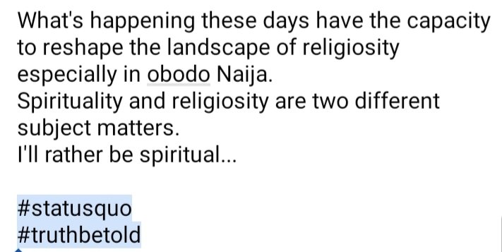 sam_ogk's tweet photo. Again I ask, Would you rather be religious or spiritual? https://t.co/rOqeGGesvY
