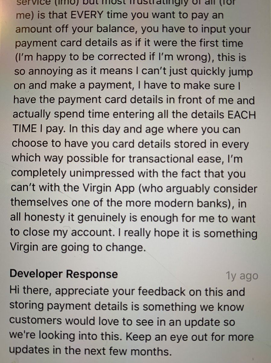 ianyems's tweet photo. @AskVirginMoney A year ago your Devs said you were looking into saving payment details - any updates?? (If nothing else please default the country to UK - it is at the bottom of a verrrry long scroll list) https://t.co/HZeKQK1ts1