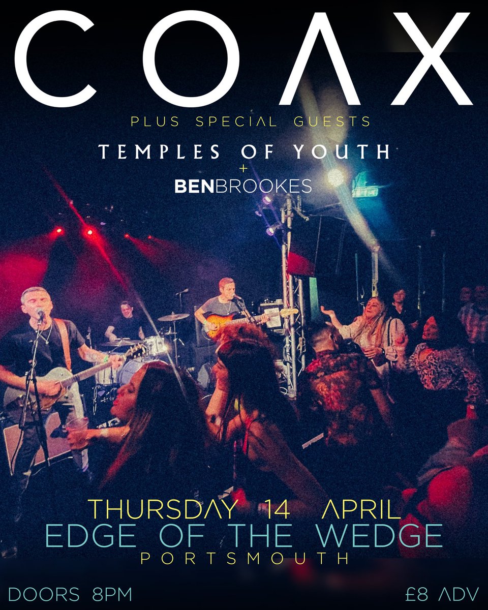 THURSDAY. ONLY A FEW TICKETS REMAINING. @templesofyouth . <a href="/BenBrookesMusic/">Ben Brookes</a> . <a href="/WedgewoodRooms/">Wedgewood Rooms</a> . NOEL EDMONDS MIGHT BE THERE. x wedgewood-rooms.co.uk/events/2022-04…