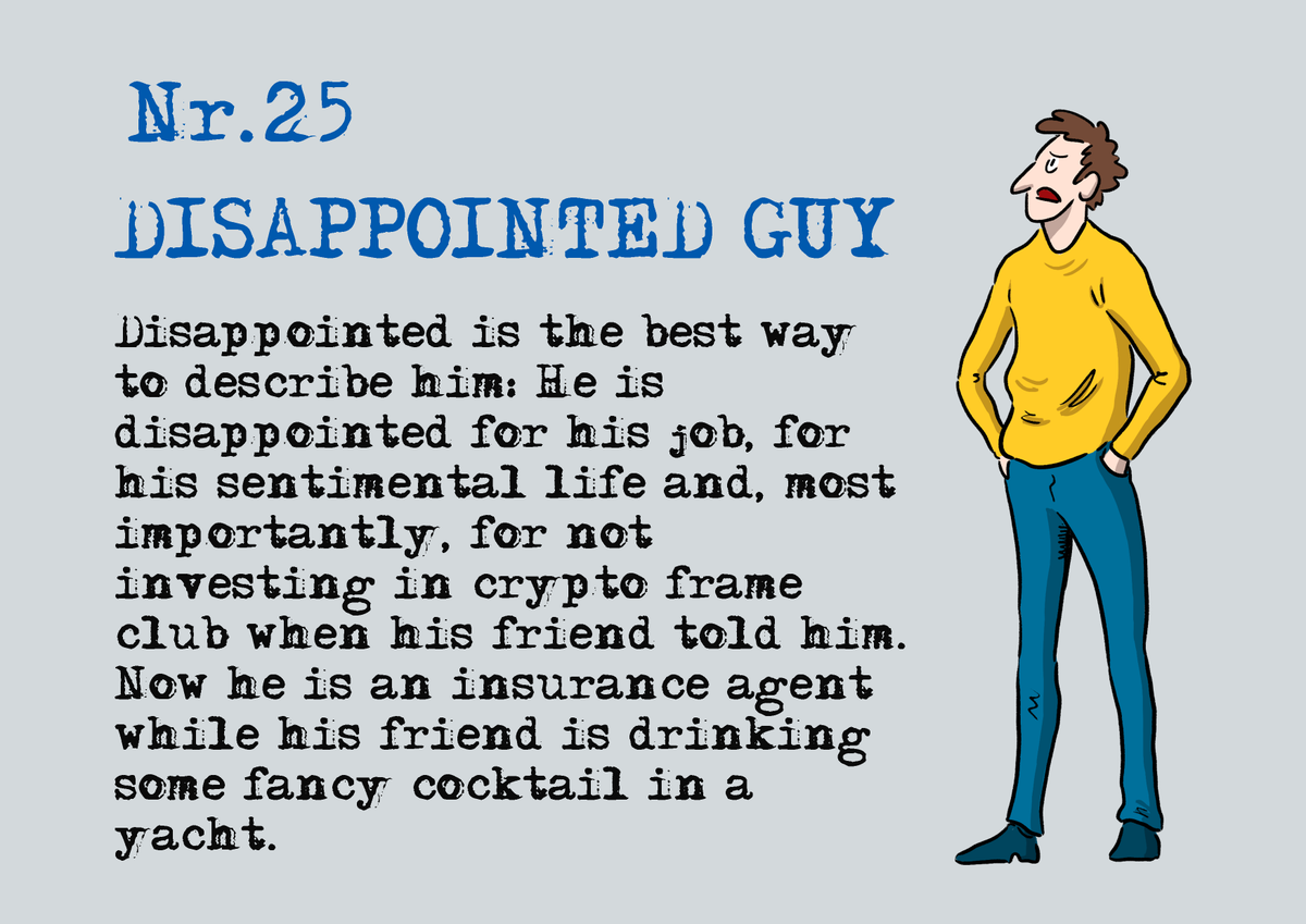 cryptoframeclub's tweet photo. He's so disappointed... Discover him in our collection! #nftcommunity #NFT https://t.co/iR6osftf4G
