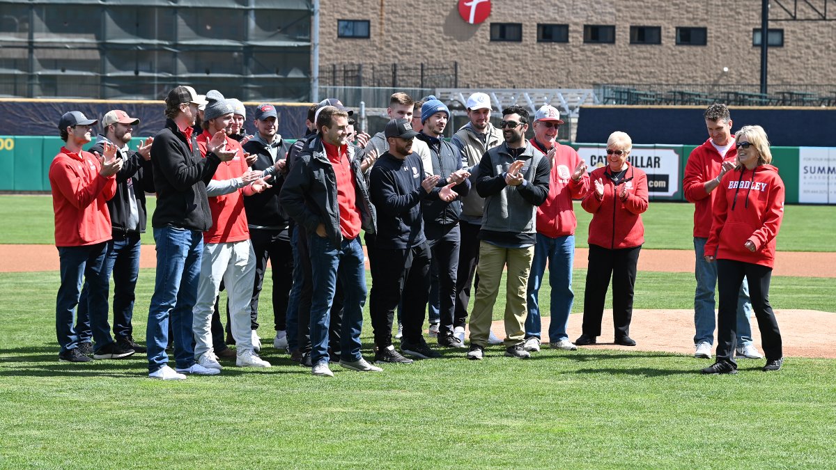 BradleyBaseball's tweet photo. Remembering Mitch Janssen this weekend – forever our teammate, friend and family ♥️♥️♥️ https://t.co/O6XEu0lmRm