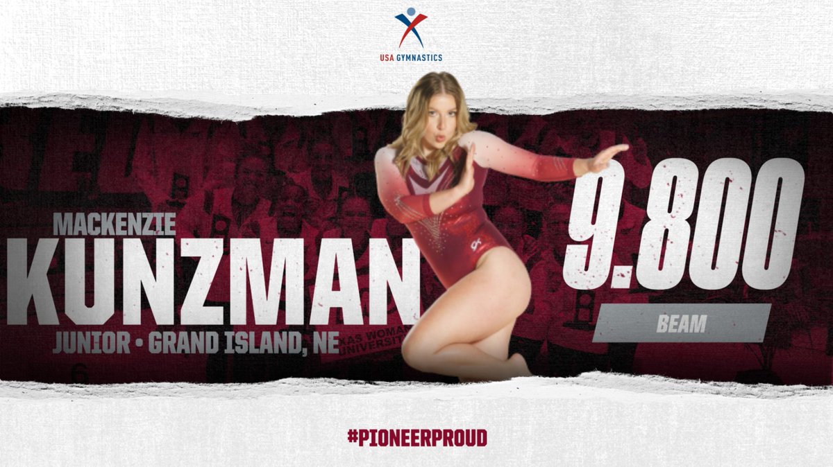 The first rotation of the USAG Individual Championships is underway with MacKenzie Kunzman turning in a 9.800 on beam! #PioneerProud