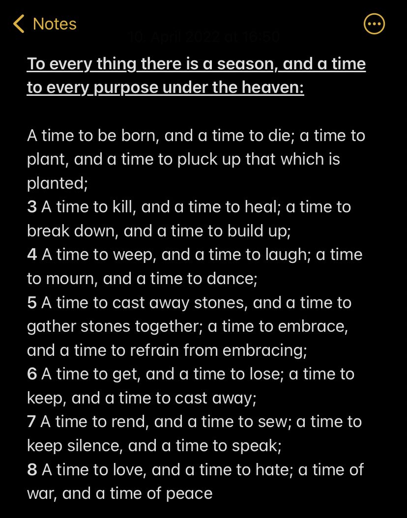 hermi_sele's tweet photo. Ecclesiastes 3:1-8 https://t.co/A3ZZR5Miwj