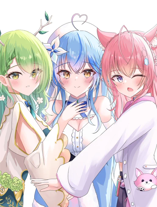 #FineFaunart #LamyArt #こよりすけっち
推したちの絡みが見てみたいという願望のイラスト 