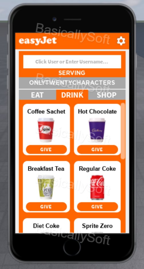 easyJetVirtuaI's tweet photo. Fancy a drink? 
Work has started on our new catering system including our EPOS for serving you a tasty snack or drink. Here's an early preview! @easyJet #EATDRINKSHOP #Roblox #RobloxDev https://t.co/hUlWxdMawm