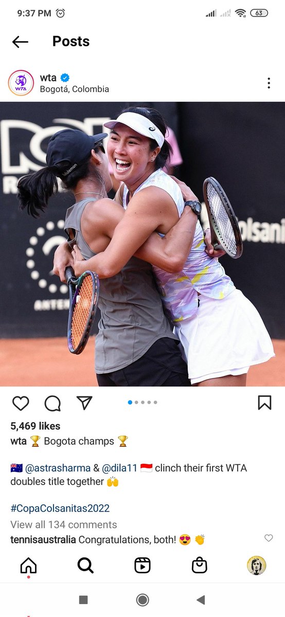 ainurohman's tweet photo. Ketinggalan Berita Baik.

Utk kali pertama dlm kariernya, Aldila Sutjiadi 🇮🇩 jd juara ajang WTA Tour. Bersama Astra Sharma 🇦🇺, Dila juara di Copa Colsanitas, Bogota.

Pekan depan, Dila naik ke ranking 86 dunia, jd petenis Indonesia pertama sejak 2003 yg tembus 100 besar dunia. https://t.co/6mRv96kRYK