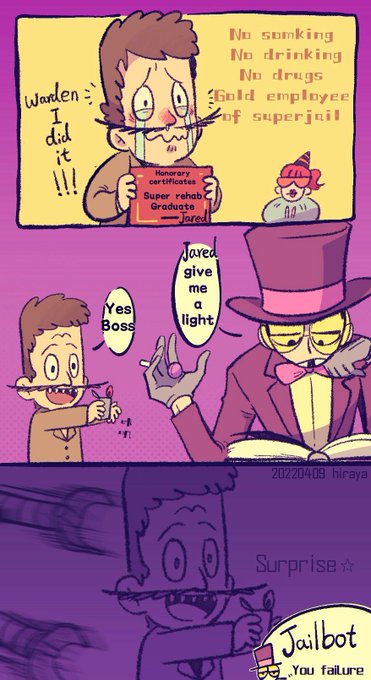 #superjail
a brainrot about Jared quit smoking experience(翻译软件翻的…) 
