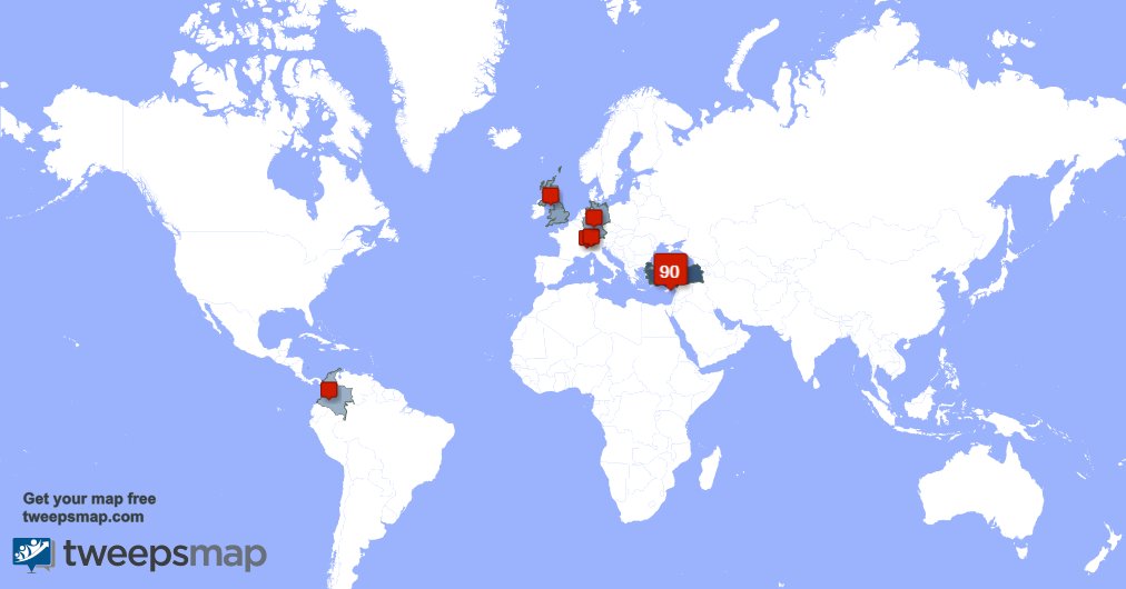 Special thank you to my 2 new followers from Germany last week. tweepsmap.com/!TamamYeter1923