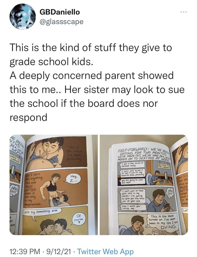 Trauncher's tweet photo. This is the child abuse that leftist Groomer Teachers and Leftist School Boards are pushing on our CHILDREN.  Every participant should be Arrested and brought up on Charges of Pedophilia and Child Abuse. #FJB #BOYCOTTDISNEY #DISNEYGROOMERS https://t.co/nMvOgeUJJ0