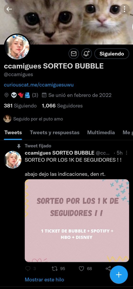 slump4419's tweet photo. HOLA AYÚDENME A TENER EL BUBBLE DE J, ES UN REGALITO PARA MI NOVIA PORQUE ESTE MES SE HACE UN AÑO DE QUE NOS CONOCIMOS💘

REGALO EL SP A 1 PERSONA Y HBO A QUIÉNES MÁS ME AYUDEN

CITEN EL TWEET PORFAA🙏🏻💗 https://t.co/08HuTm1ECZ