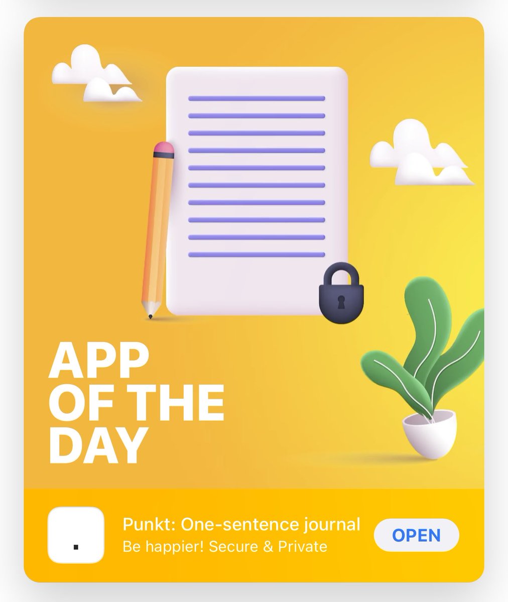 punktapp's tweet photo. We are incredibly proud to be App of the Day in the ⁦@AppStore⁩. You have made our day, Apple editorial team. Thank you so much! 🙌 https://t.co/9QvKo4IXCo