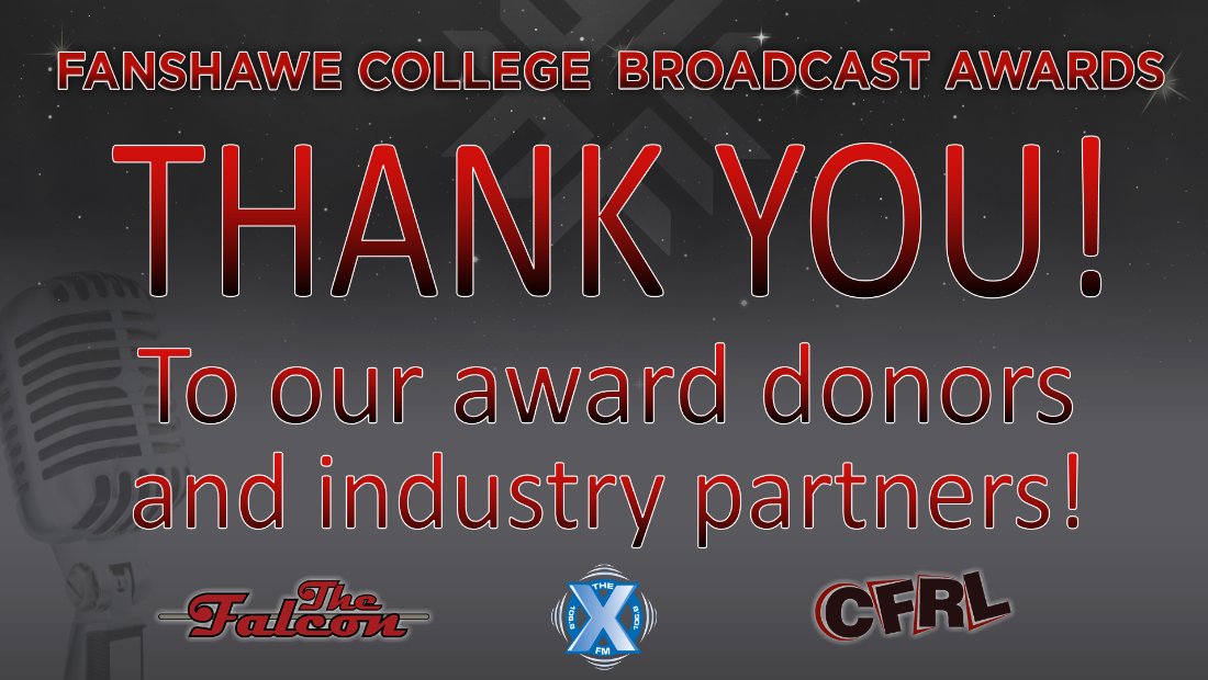That concludes the <a href="/FanshaweCollege/">fanshawecollege</a> #FCRadioAwards Social Media Edition. Special thanks to our hosts, guest presenters &amp; sponsors. Congratulations, once again, to our finalists and winners. Have a great night! <a href="/RadioFC78/">Radio Broadcasting</a> <a href="/JournalismFC78/">Broadcast Journalism</a> @FanshaweAlumni <a href="/1069TheX/">106.9 The X - Fanshawe College</a>