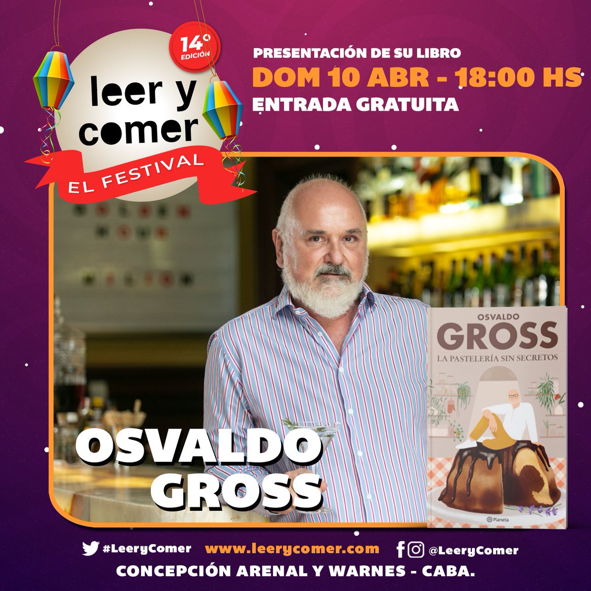 leerycomer's tweet photo. ¡FALTA 1 HORA!
👨🏻🍳🥧 OSVALDO GROSS te espera en la Feria #LeerYComer, EL FESTIVAL 🎉
📍Concepción Arenal 4865, CABA.
@osvaldo_gross @planetadelibrosar #feria #gastronomia #literatura #festival #pasteleria #pasteleriasinsecretos #osvaldogross https://t.co/sKm5yRSgTA
