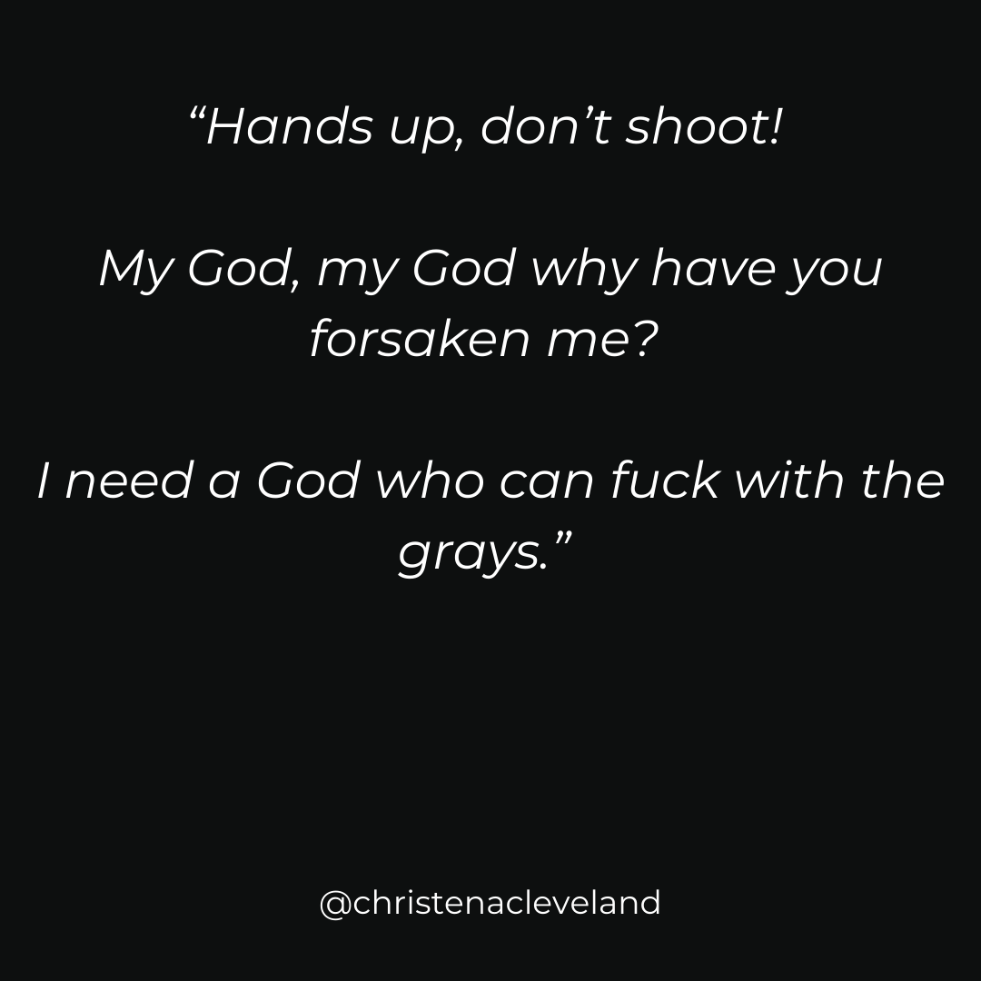 Part 3 The quotes in these slides are excerpted from my ebook Christ Our Black Mother Speaks. [The traditional 4th Last Word of Christ is 'My God, My God why have you forsaken me?' (Matthew 27:46; Mark 15:34)] Please visit @ christenacleveland on IG for full post.