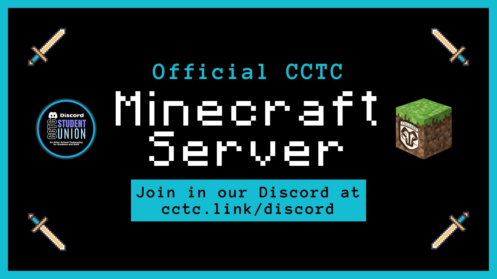 Collins Career Technical Center on X: The CCTC Networking class has  developed a special Minecraft server for our students. This server is open  to all CCTC high school students and staff. All