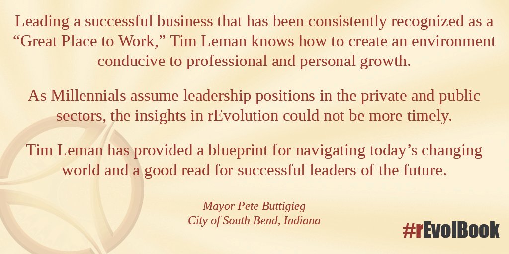 Roughly 7 years ago, we #published my book rEvolution: Turn Crisis Into Clarity And Ignite Growth.

One of the first people to endorse it was then #mayorpete, now <a href="/SecretaryPete/">Secretary Pete Buttigieg</a>, a big honor.

#revolbook #personalgrowth #blueprint #leadership #amwriting