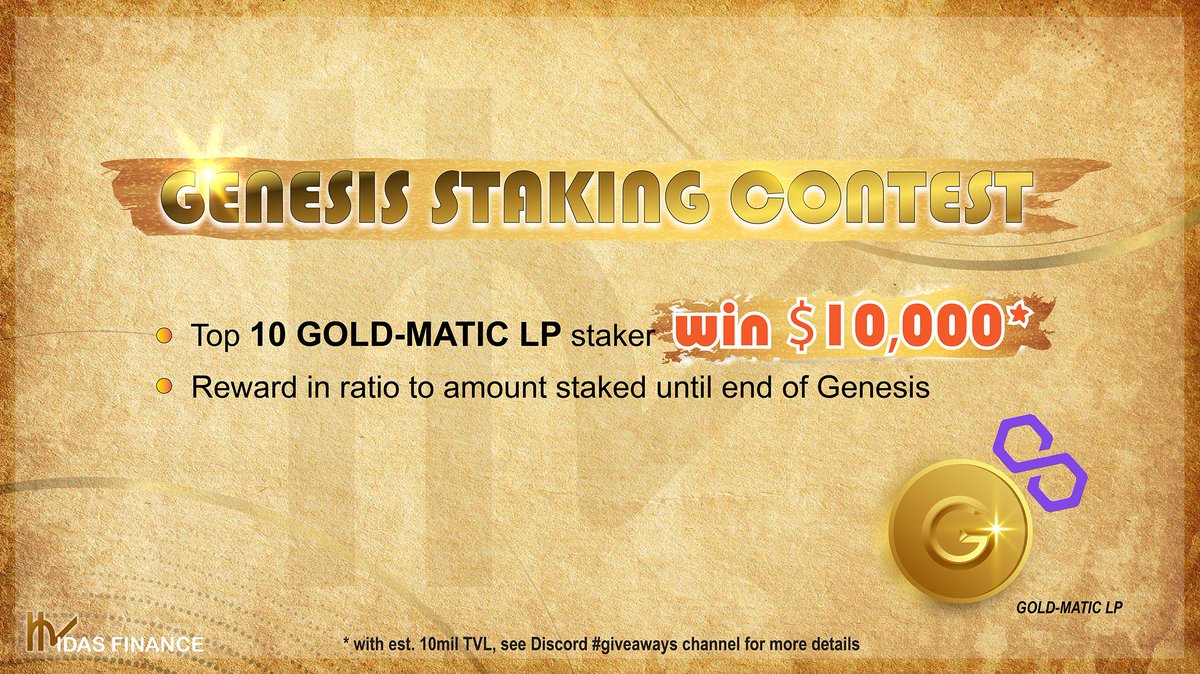 Midas__Finance's tweet photo. 🎊 Treasury Fund Sharing!!🎊
Participate in Genesis Staking to get it!
Good dev form the best protocol with the greatest community.🥂Dev will ensure the greatest community get a share and grow with MIDAS!
#midasfinance #polygon #farm #nftgame #p2e #tombfork #yield_on_yield https://t.co/OKQUts6ARL