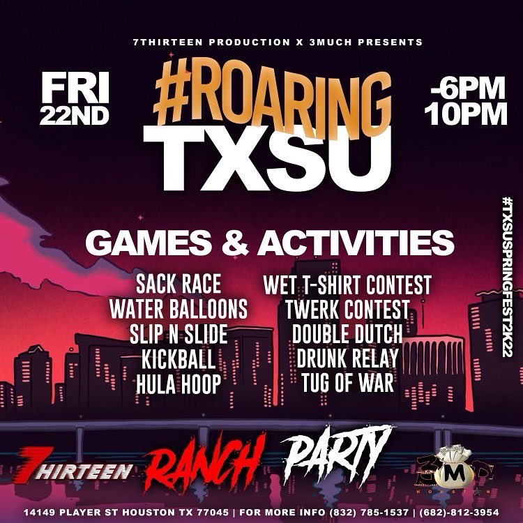 csmoove41's tweet photo. Now that #PVSPRINGFEST2k22 is over it’s time for #TxSUSpringFest2K22 ❗️❗️❗️ #roaringtxsu https://t.co/dep9Aq2FzM