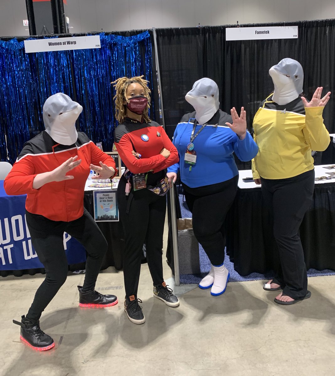 Captain Georgia Thompson of the USS McGinley, conferring with Cetacean Ops on a top secret waterworld project at Mission Chicago! <a href="/startrekmission/">Star Trek: Missions</a> #StarTrekCHI