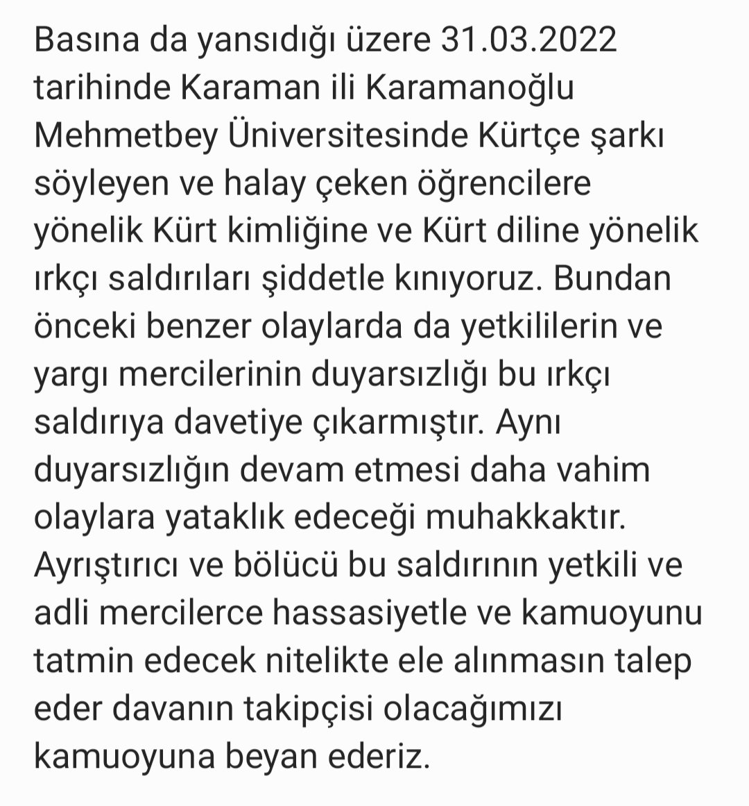 Irkçı Saldırıyı Kınıyoruz.