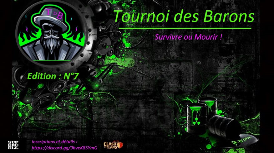 La 7eme édition du tournoi des barons c’est à 20h twitch.tv/lexgo_tv 
Quarts + demi + finale seront au rdv 
Qui deviendra le nouveau BARON ? 💪