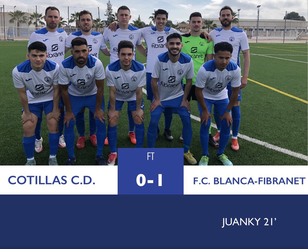 🔵⚪️Victoria, por la mínima (0-1), de nuestro equipo sénior a domicilio <a href="/CotillasCd/">CotillasCD</a>, que permite mantener la esperanza de clasificarse para los playoff de ascenso en la última jornada⚪️🔵 

#vamosblanca #2autonomica #ffrm #futbol