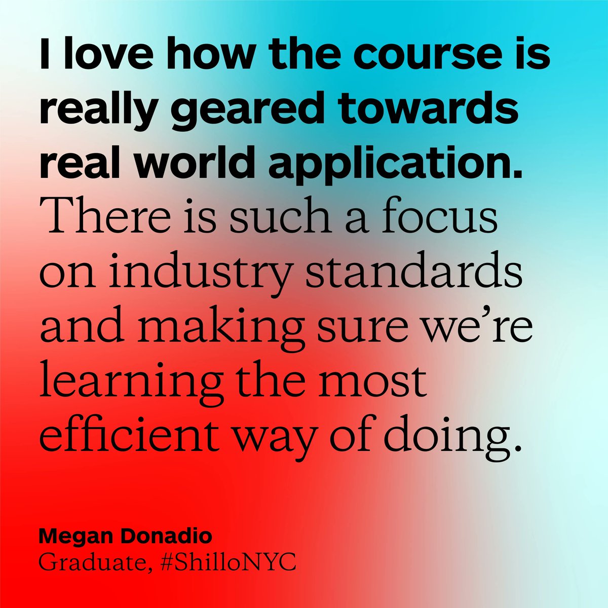 Shillington_'s tweet photo. Testimonial quote from #ShilloNYC graduate Megan Donadio.
#ShilloNYC #ShillingtonEducation #ShillingtonGraduate #Shillumni
#ShilloGrad #ShilloGraduate #DesignEducation https://t.co/a13HKKKxPw