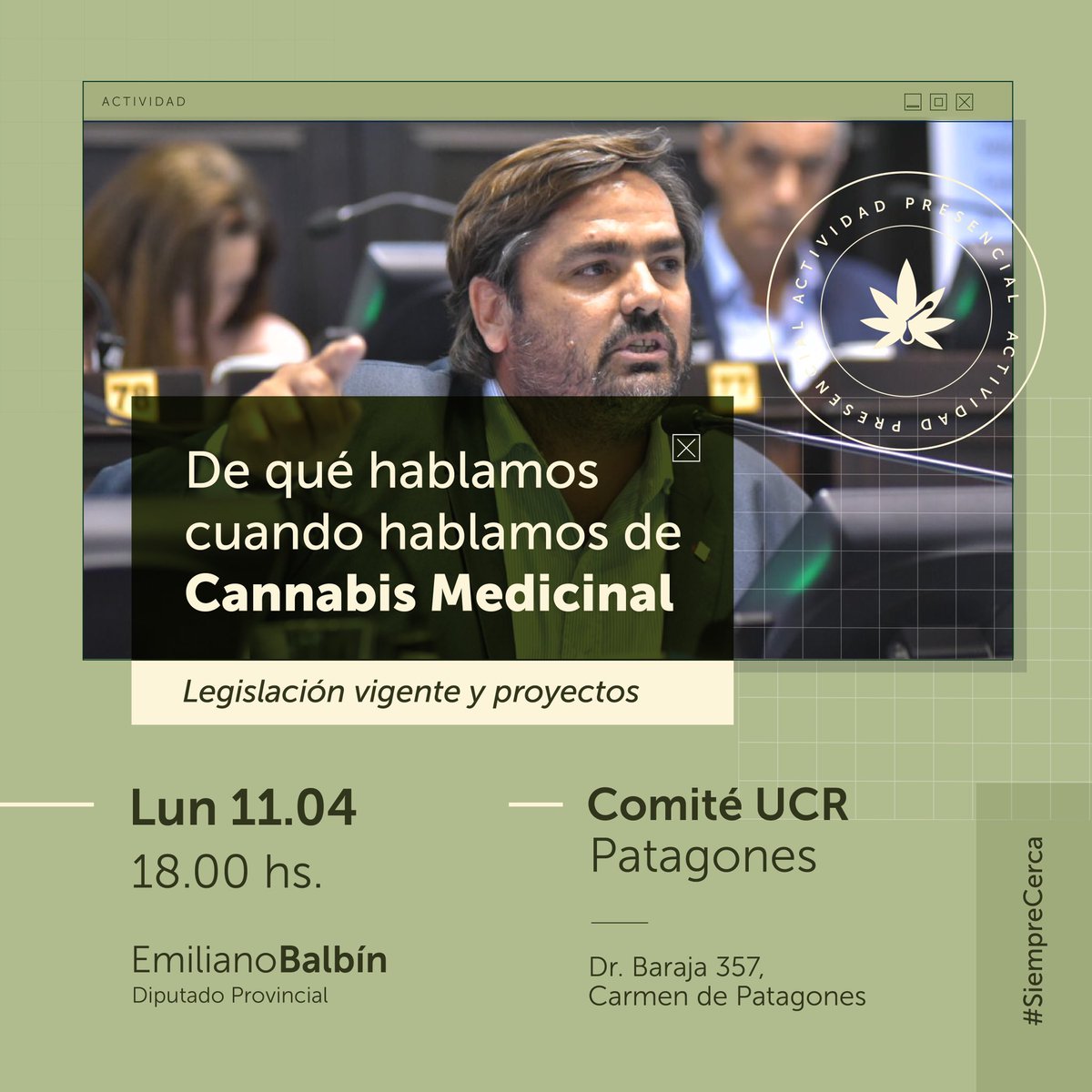 EmiBalbin's tweet photo. 🌱DE QUÉ HABLAMOS CUANDO HABLAMOS DE #CannabisMedicinal 🧪

Este lunes vamos a estar en el comité de la UCR Patagones, para seguir hablando de la importancia de que la provincia de Buenos Aires tenga su ley para garantizar el acceso seguro al aceite que cannabis.

#SiempreCerca https://t.co/ptF6ZbMB8t
