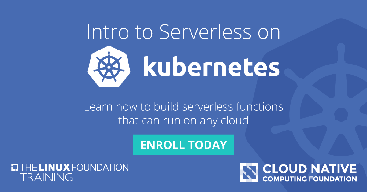 Linux_Education's tweet photo. Learn how to build #serverless functions that can run on any #cloud, without being restricted by limits on the execution duration, languages available, or the size of your code, in this free @CloudNativeFdn course: https://t.co/zvjMju1tCG #learnlinux #kubernetes #k8s https://t.co/pI9TwHGpzu