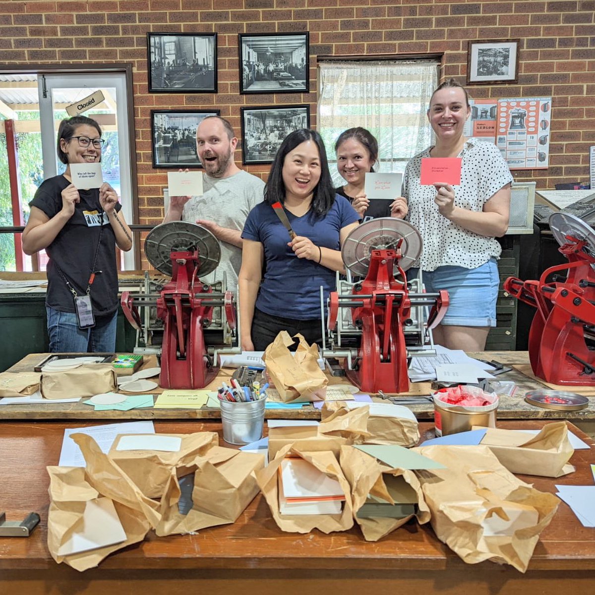 brightpress_'s tweet photo. I ran an Intro to Letterpress workshop for a private group this weekend. Our April Intro to Letterpress is sold out. But there are still spots for: 
>Lego Letterpress for Young People (7-12) on Friday 22 April
>Lego Letterpress Poster Workshop on Sunday 1 May https://t.co/F3GZcvdtKI