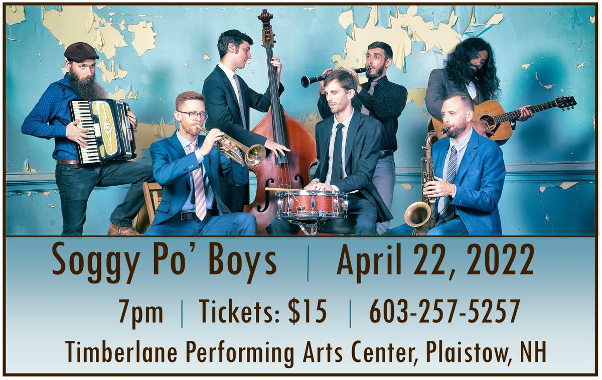 TimberlanePAC's tweet photo. SOGGY PO BOYS coming to the PAC on April 22nd https://t.co/yyK9O3gcmV