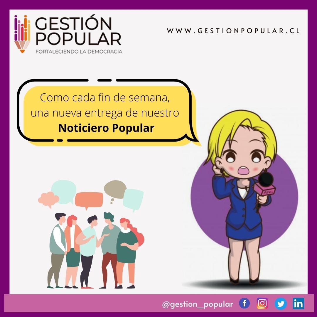 Gestion_Popular's tweet photo. Como cada fin de semana, una nueva entrega de nuestro #NoticieroPopular 😎

#Senado
#Amnistia
#PresosPolíticos
#CHVNoticias
#PlebiscitoDeSalida 
#AprueboDeSalida 
#RechazoDeSalida 
#SiembraPorChile
#BecaBAES
#ConvencionConstitucional 
#Prácticante 
#Periodismo https://t.co/aKGxmTHWNR