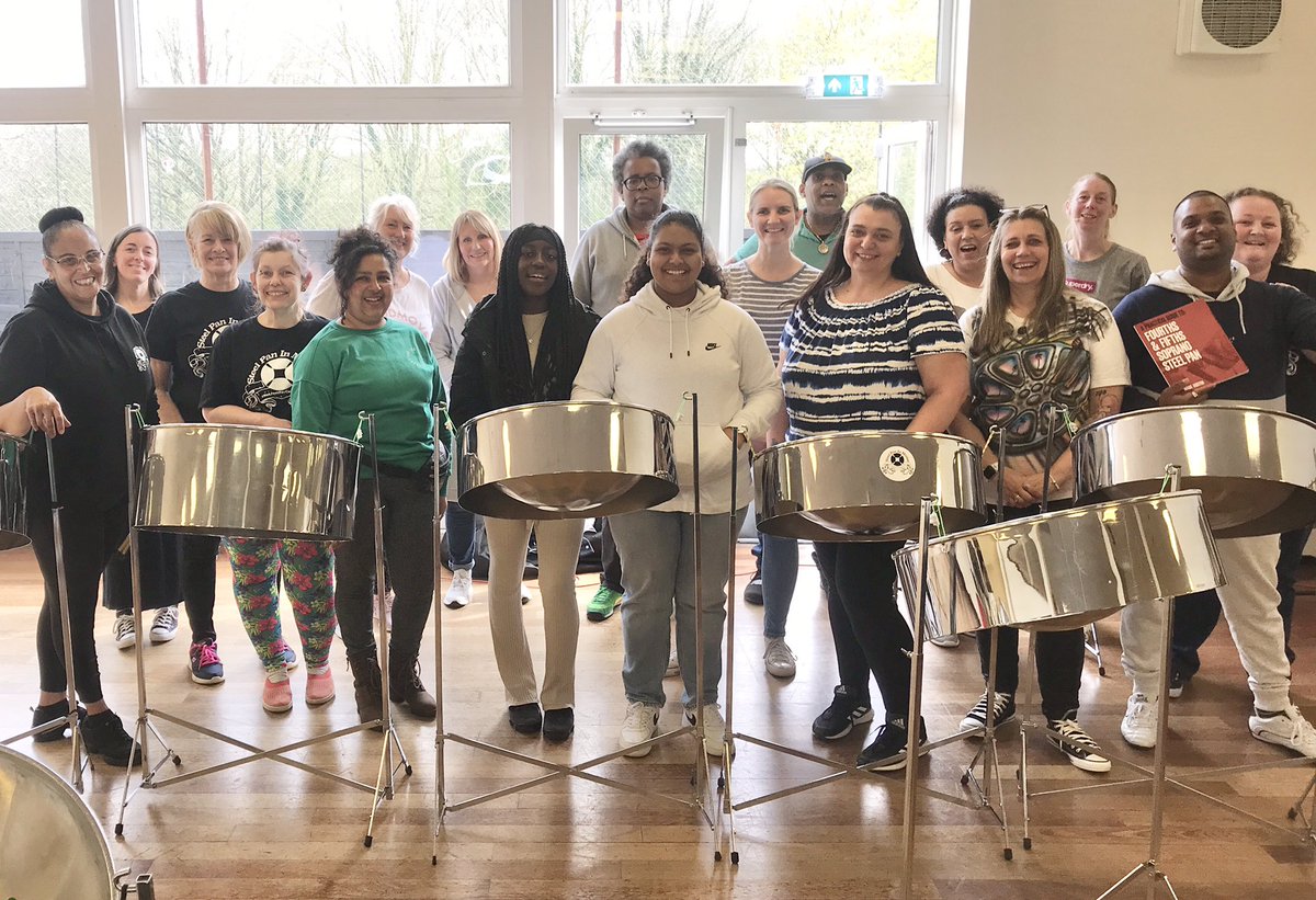 dewamusic's tweet photo. Day two done 👍🏽 
Great work everyone 🎶👏🏽👏🏼

#SteelPanSundays #SteelPan #Workshop #Cuffley #Music #SteelBand #SteelPanTutor #WadeAustin #Pannist #SteelPanWorkshop #SteelDrum #Culture #Caribbean #Trinidad #TandT #NewMusic #MusicLessons #SteelPanClasses #Musicians #PanPlayer https://t.co/Ohg2S9LL5U