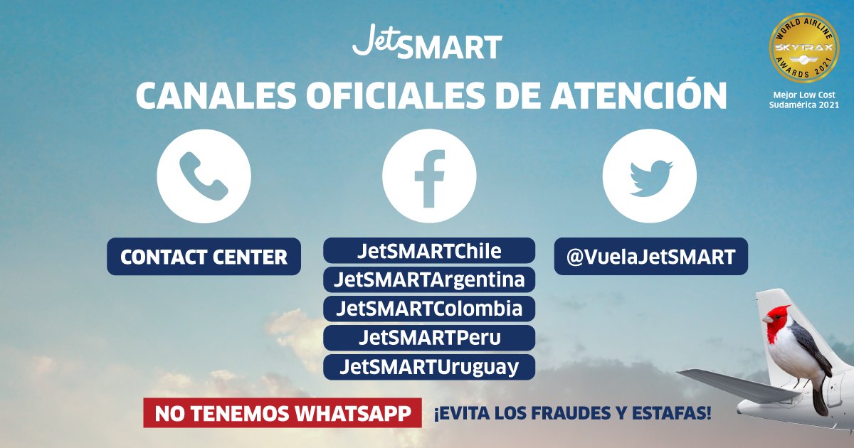 SolanaJimenez1's tweet photo. @JetSMART_Arg___ @VuelaJetSMART Y aparente no son una cuenta oficial https://t.co/XnzgSJ4wbv