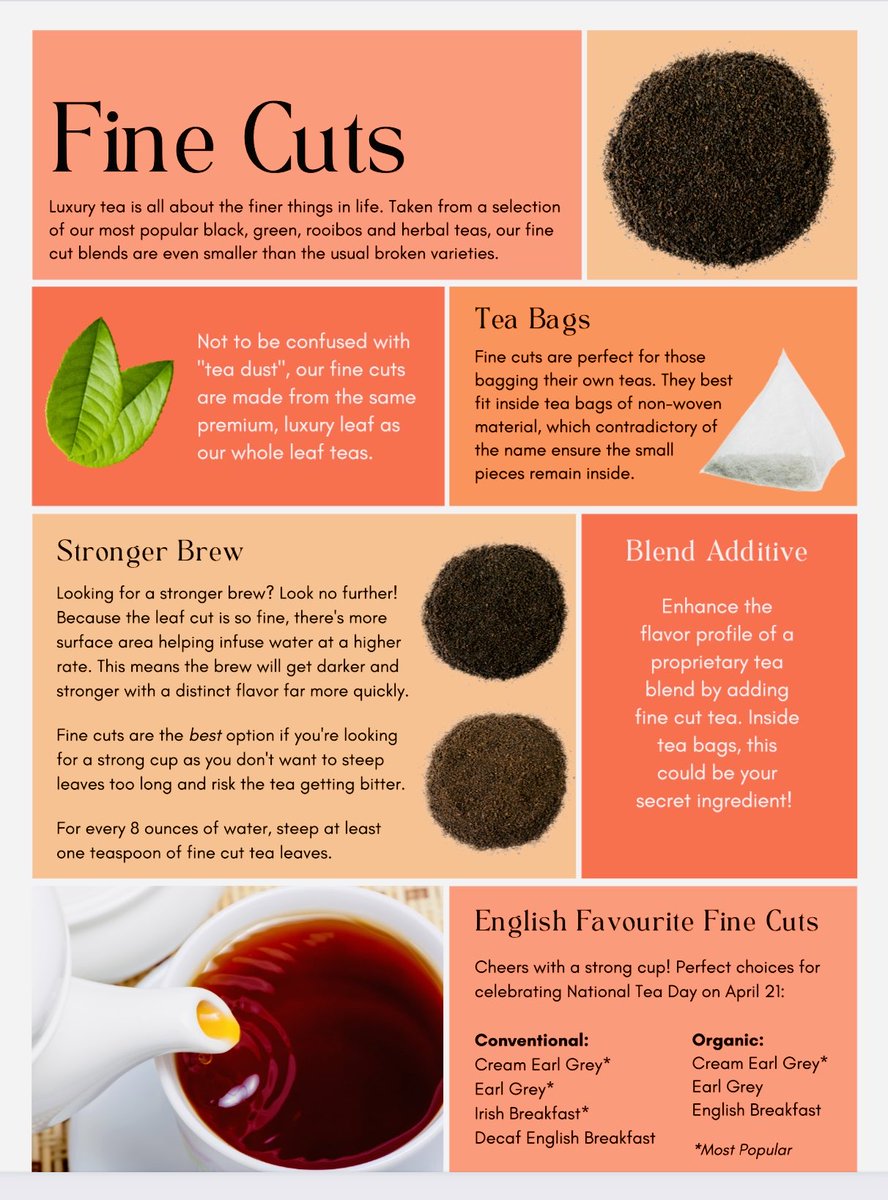 All new premium quality find cuts teas. Stronger tastier people who enjoy stronger teas! Coming soon