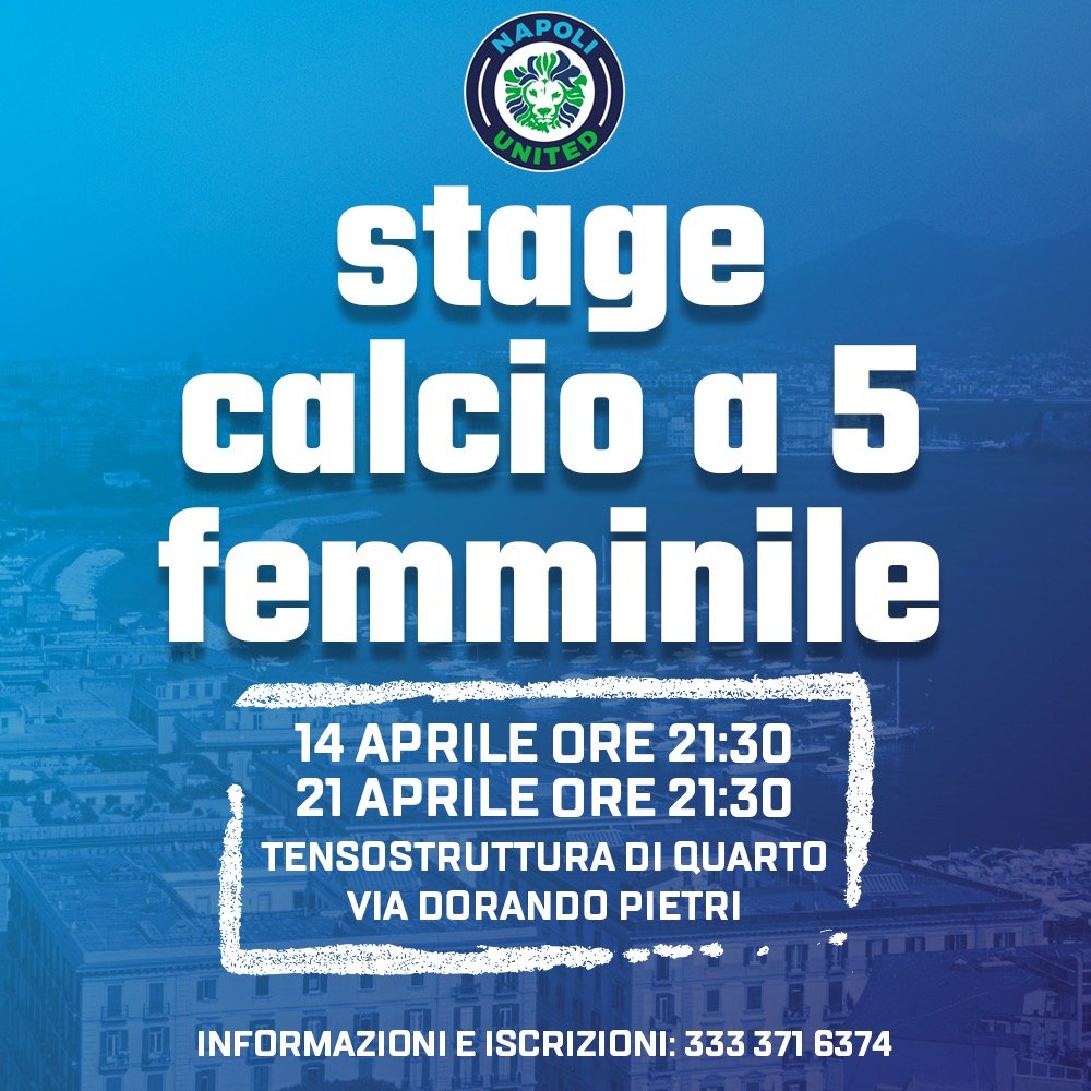 afronapoli's tweet photo. 💚🦁💙 AAA cercasi nuove calcettiste! Ci stiamo già preparando alla prossima stagione e per questo siamo alla ricerca di LEONESSE pronte a lanciarsi in un progetto di crescita. Non ci sono limiti di età! Ti aspettiamo! 

#napoliunited #avantiunited #golions https://t.co/FpQ4hItbEn