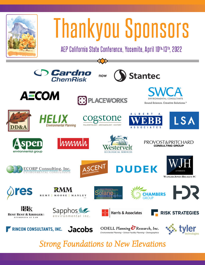 Cogstone's tweet photo. Spring has sprung and we are SPRINGing into action! Cogstone is proud to sponsor the California Association of Environmental Planners 2022 Conference in Yosemite this week. President Desiree Martinez and Archaeologist John Gust will be in attendance. Come check it out! #AEP2022 https://t.co/MLXC1rnMjf