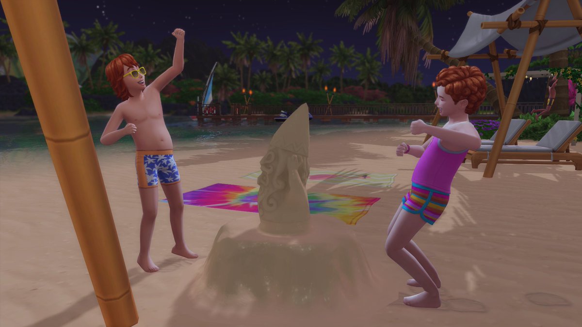 HanbamSims's tweet photo. Beach trip after school! #NotSoBerry #TheSims4 https://t.co/UCS6JFNTRc