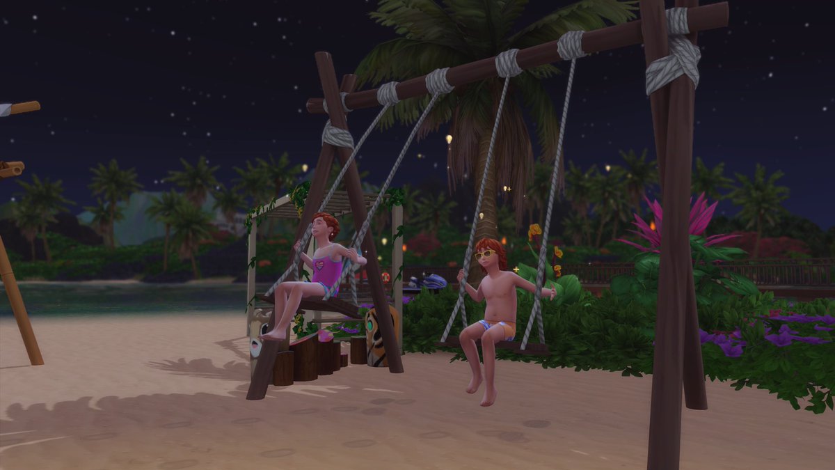 HanbamSims's tweet photo. Beach trip after school! #NotSoBerry #TheSims4 https://t.co/UCS6JFNTRc