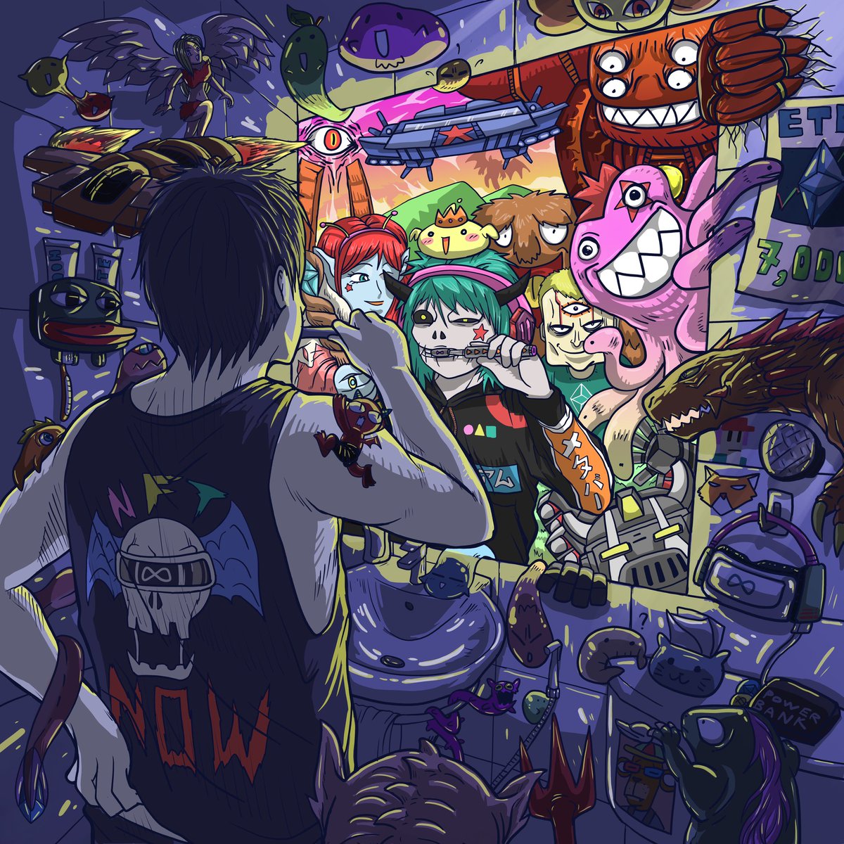 DoubleSart's tweet photo. I’m artist from thailand, storyteller by monster art , hope everyone love my message✌️

#nft #nftartist #NFTCommumity #NFTTHAILAND https://t.co/PuNJjYMhiq