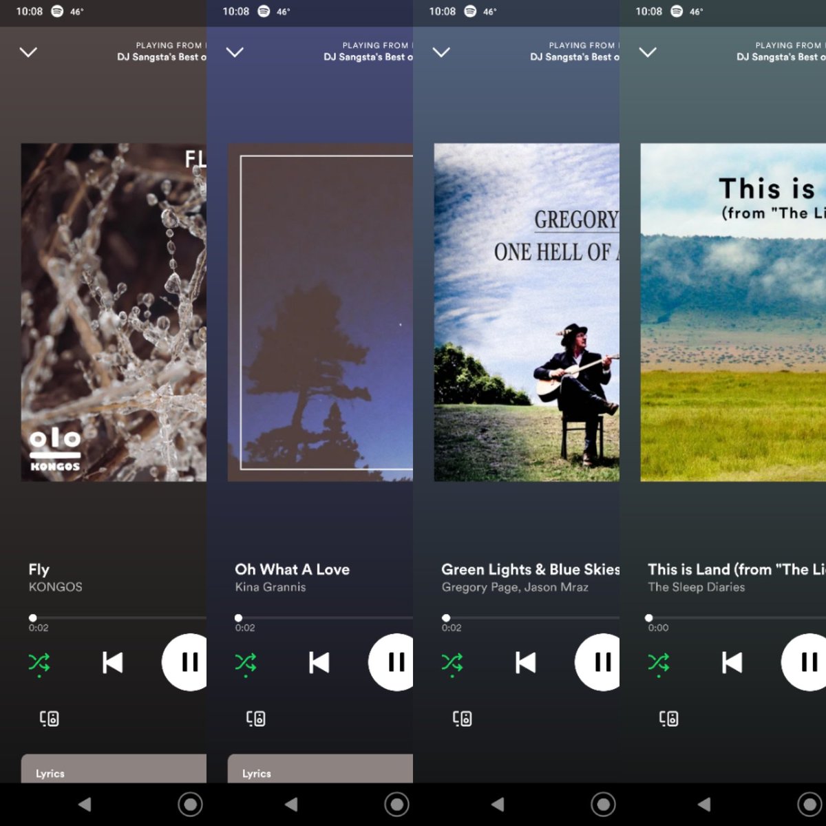 DJSangsta's tweet photo. #First4Songs on 4-10-22: #Fly by #Kongos, #OhWhatALove covered by #KinaGrannis, #GreenLightsAndBlueSkies by #GregoryPage and #JasonMraz, #ThisIsLand covered by #TheSleepDiaries.

#music #DJSangsta #musicislife #Spotify #musicismyescape #oooShiny https://t.co/EvZtHDXZWj
