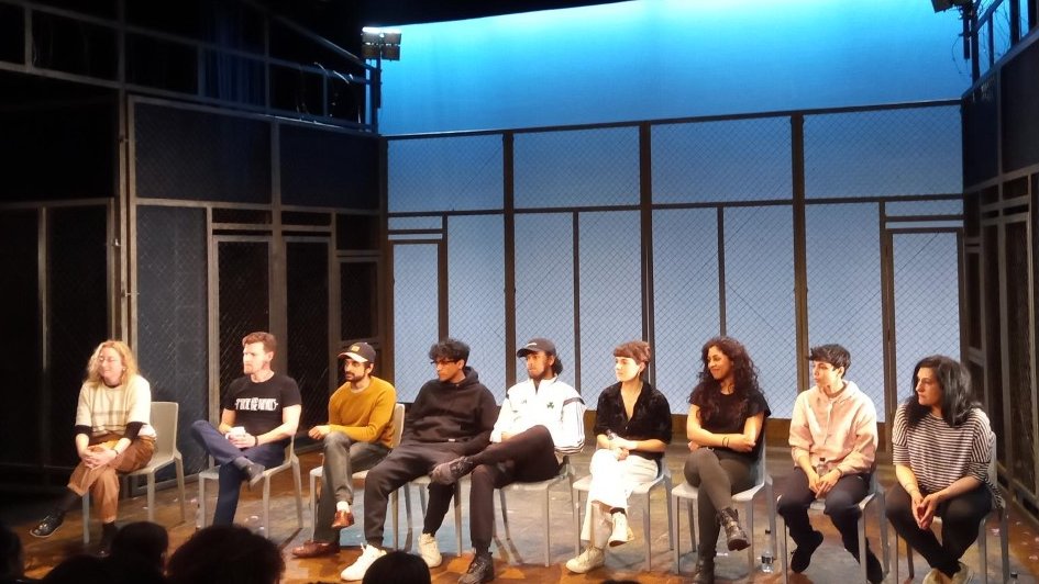 The cast of #TheBoneSparrow (doing a Q&A with the kids). It's currently wowing audiences at Theatre Peckham. Tackling the migrant crisis, no show has broke my heart, blown my mind + made me sob like this did. Go see it. The end.