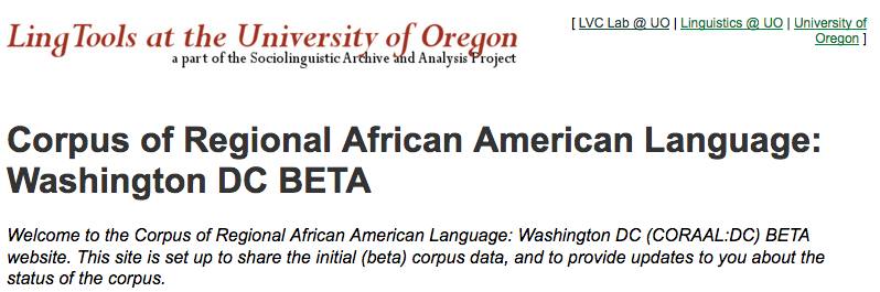It's been five years since we released the beta version of the Corpus of Regional African American Language! Have you used CORAAL for research or teaching #sociolinguistics? We always like to hear! Browse the corpus at lingtools.uoregon.edu/coraal/explore… <a href="/UOLinguistics/">UO Linguistics</a>