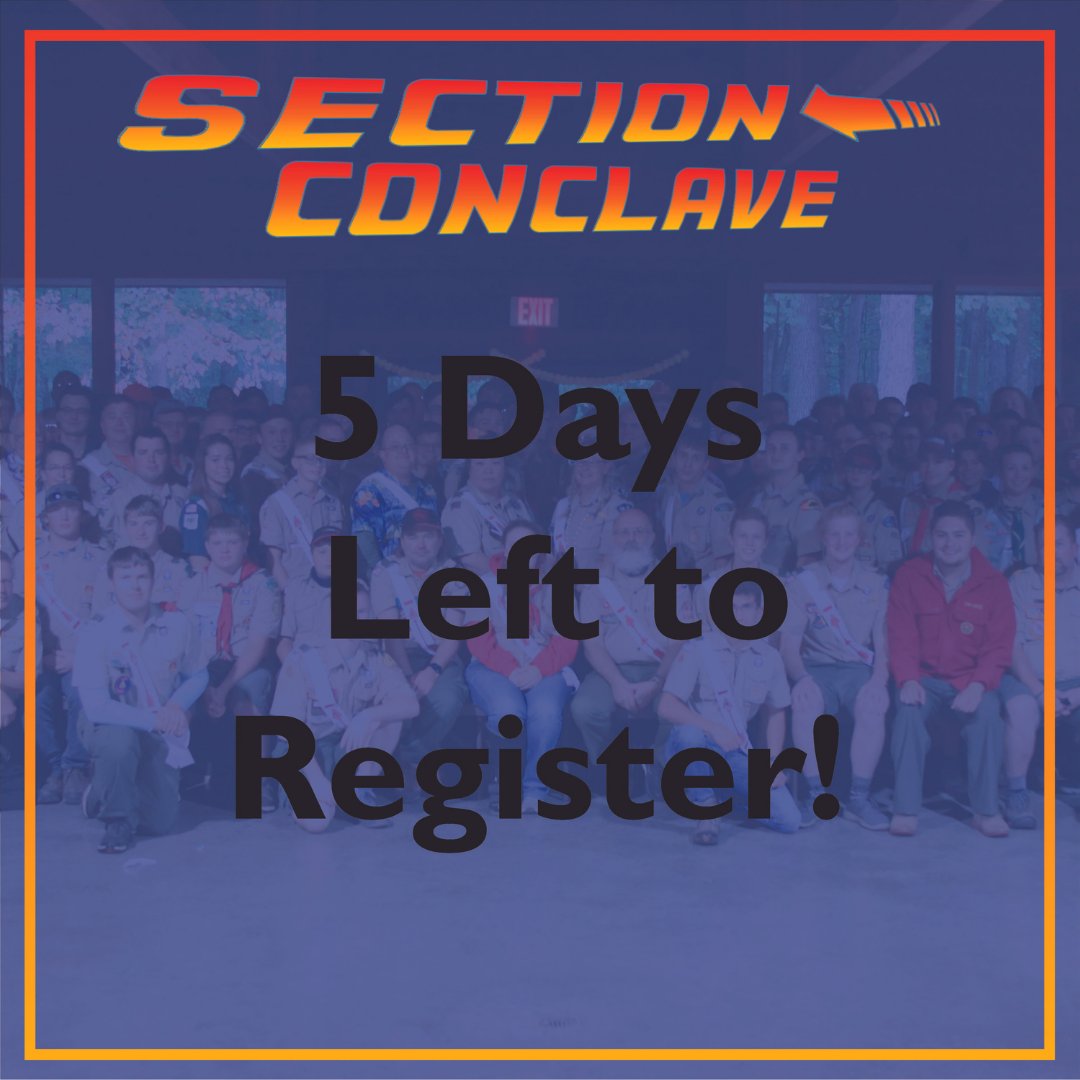 JaccosTowne's tweet photo. There are only 5 days left to register for section conclave! 

Register here: https://t.co/vitpCGdybo https://t.co/L59DZrOYTF
