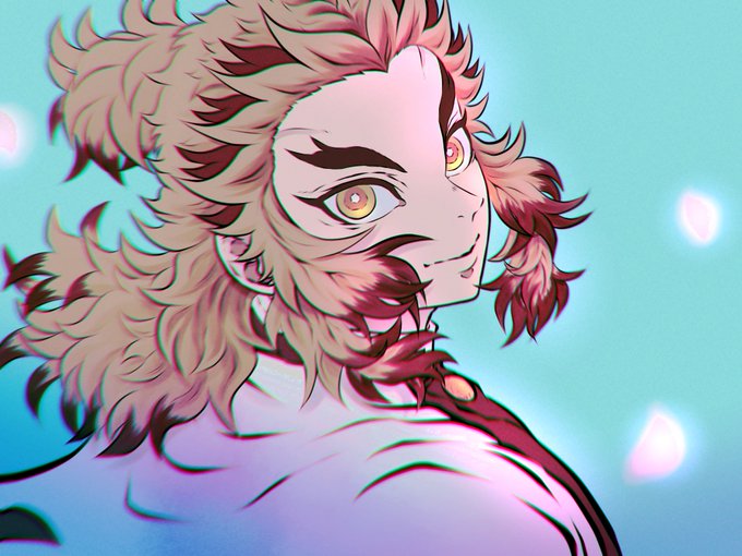 Lilith-ke🔥りりすけさんがTwitterに投稿した煉獄杏寿郎(鬼滅の刃)のイラスト。