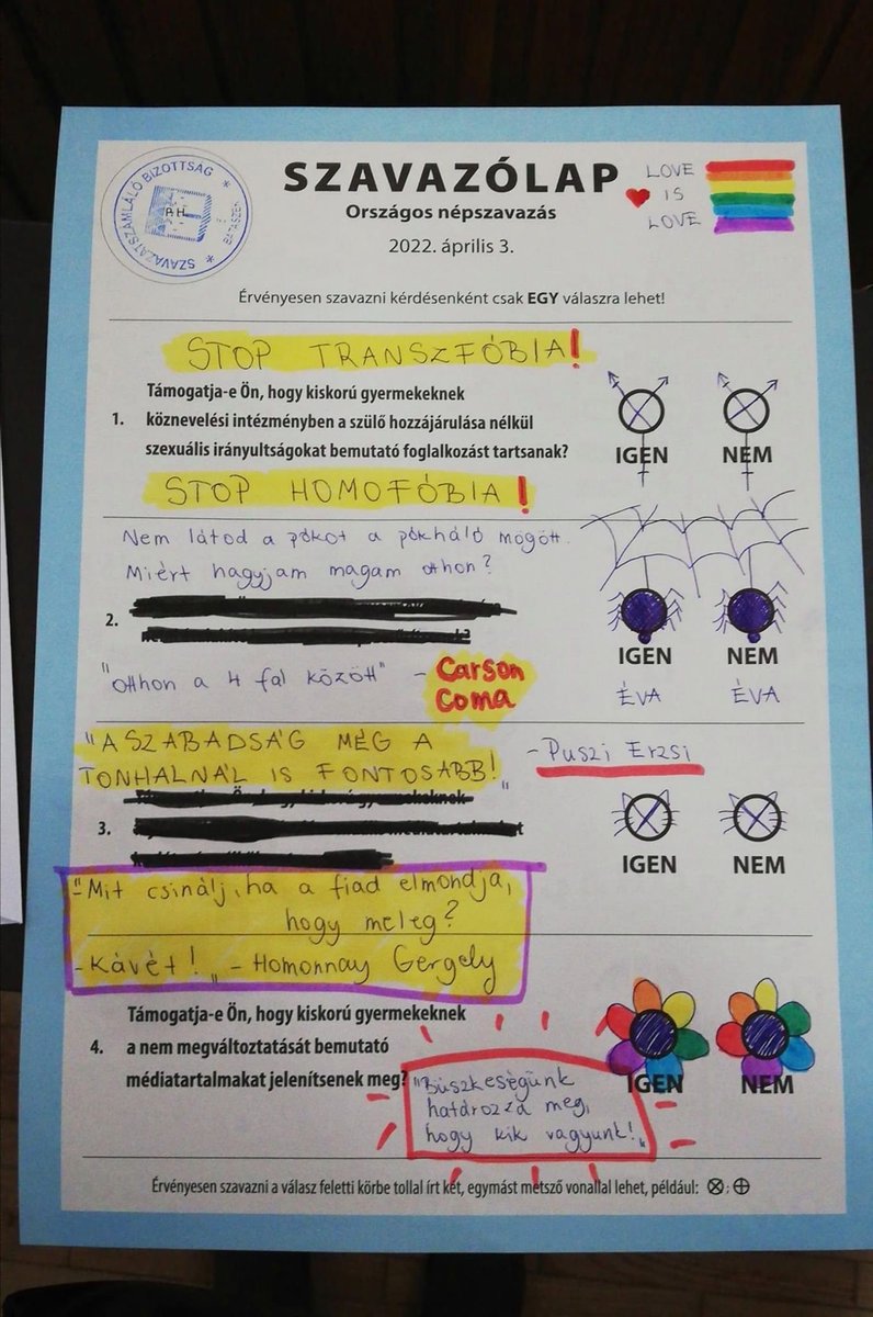 Why are there such long lines at voting places? Because people also has to vote on the stupidest referendum ever, and they produce art on it. (Do you support that they popularize sex change procedures for underage children?  - one of the questions)