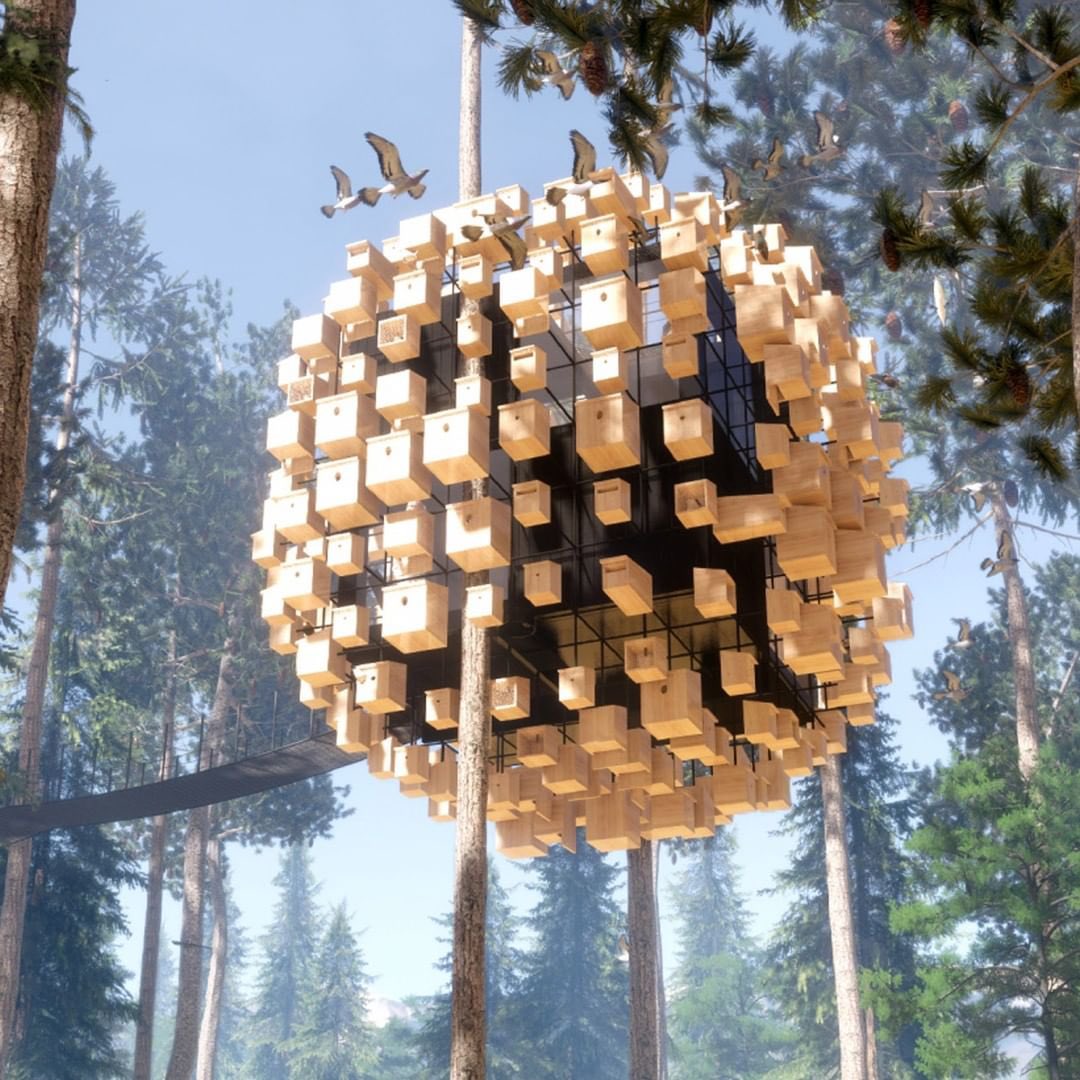 parametricarch's tweet photo. BIG - Bjarke Ingels Group has demonstrated its concept for a hotel room surrounded by hundreds of birdhouses.
๐ Architect: @BIG_Architects
๐ Location: Lapland, Sweden
#bjarkeingels #bjarkeingelsgroup #bigbuilds #BIG #modernarchitect #architects #digitaldesign #design https://t.co/zeCGbdm0dp
