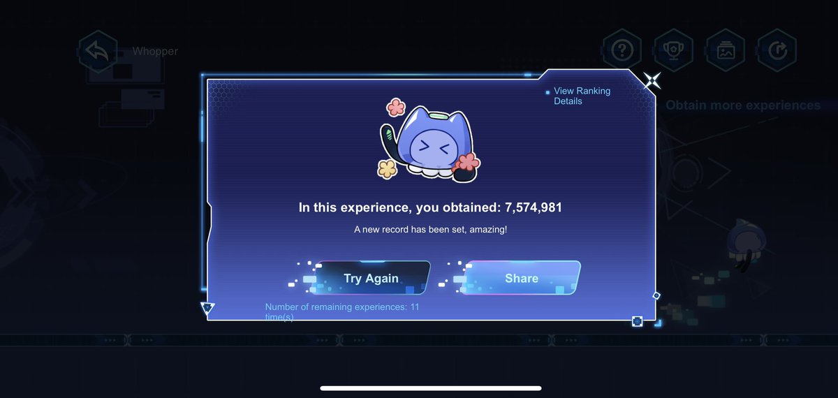 maybeeWhopper's tweet photo. 👋 @HoYoLAB_Mimo, Day 3 High Score (7,574,981) for #MimoDash ~
Here’s a little song I wrote for you:
♫ Dashing Through The Space,
In A One Mimo Collecting Data Day,
O'er The Obstacles and Gaps We Go,
Sweating All The Way ♫ https://t.co/dJabca3vYH