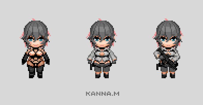 落書き。ドット絵ぇ、素人が手を出して良いものではなかった⋯⋯ 
2枚目は元絵。 